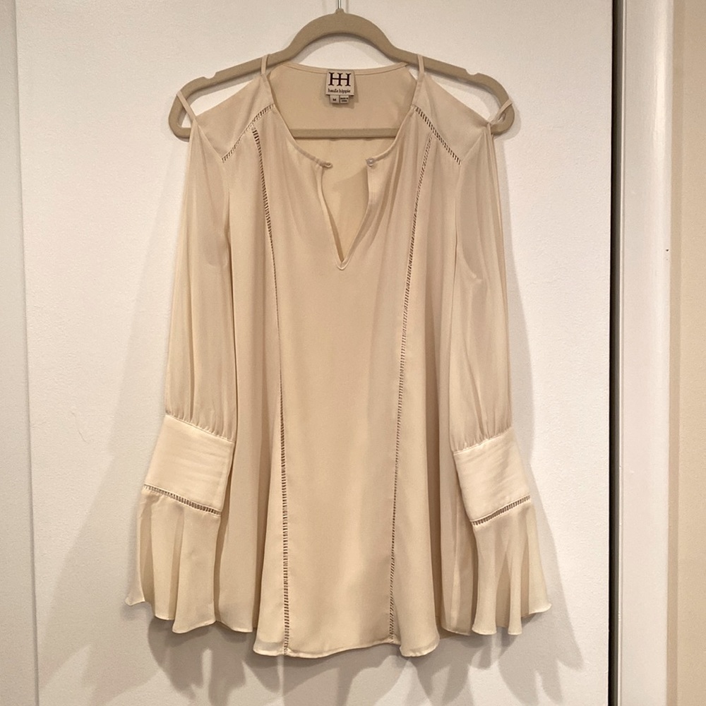 Haute Hippie Cold Shoulder with bell sleeves.